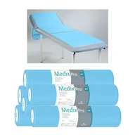 Kosmetyczne akcesoria jednorazowe - Podkład higieniczny na rolce 60cm x 50cm niebieski podfoliowany 54g MedixPro 480szt - miniaturka - grafika 1