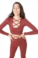 Biustonosze - Trendyol Damski biustonosz sportowy z dzianiny Crop, Brązowy, M - miniaturka - grafika 1