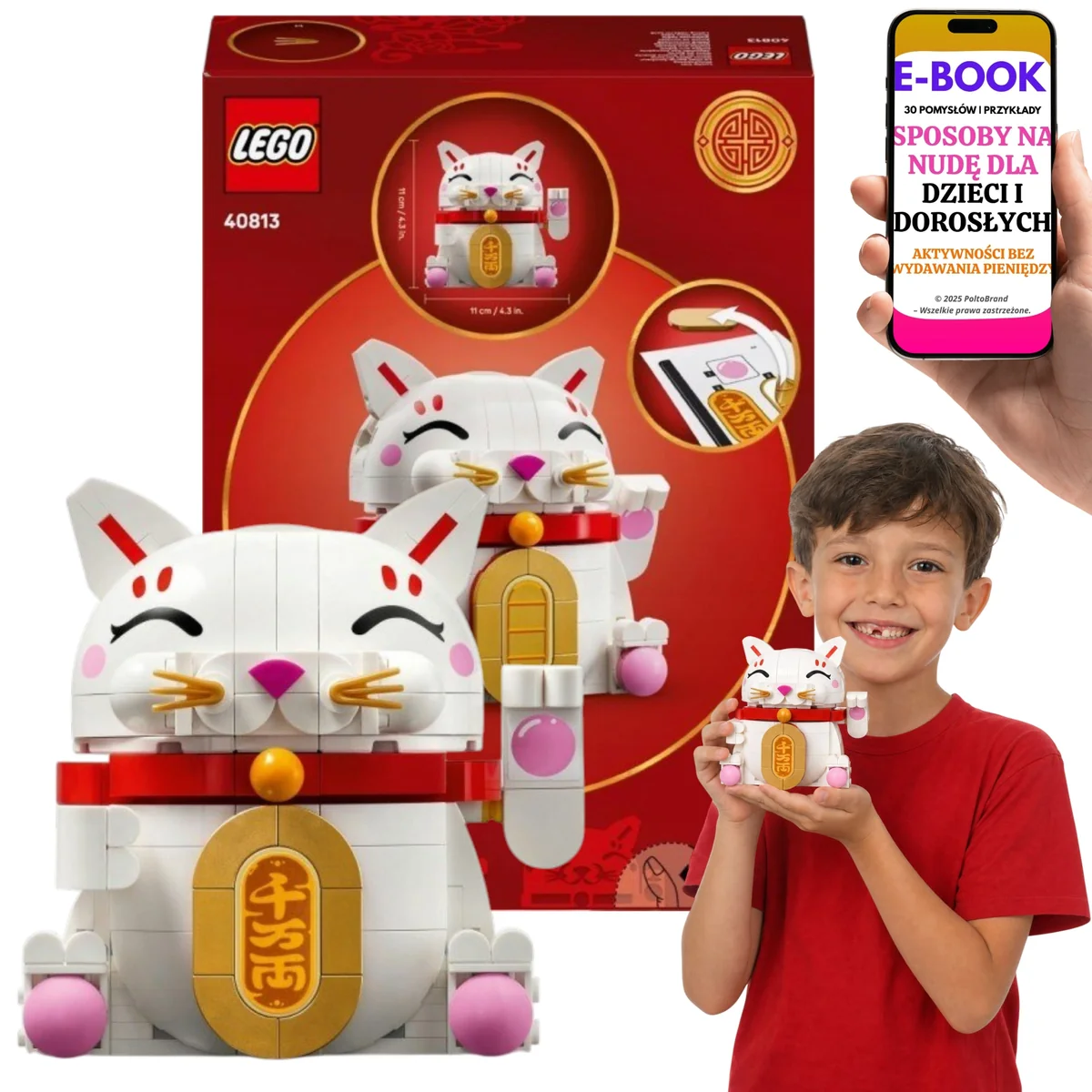 LEGO ICONS Japoński kot szczęścia 9 lat+ 40813