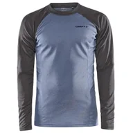 Koszulki sportowe męskie - Męska koszulka Craft Core Warm Baselayer Ls Rozmiar: XXL / Kolor: szary/niebieski - miniaturka - grafika 1