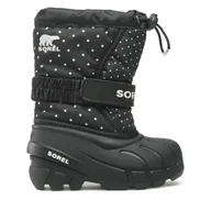 Buty dla dziewczynek - Śniegowce Sorel Childrens Flurry Print NC3503-010 Czarny - miniaturka - grafika 1
