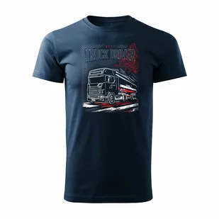 Koszulka z ciężarówką Scania silos silosem prezent dla kierowcy Tira TIR męska granatowa REGULAR-L - Koszulki męskie - miniaturka - grafika 1
