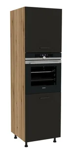 Słupek Do Zabudowy Piekarnika Presto 60X197 Cm Płyta Laminowana Dąb Evoke/Czarny - Szafki kuchenne - miniaturka - grafika 1