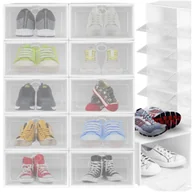Pokrowce na ubrania - Pudełka na Buty Przezroczyste Plastikowe Składane Wytrzymałe do Szafy na Korytarz Premium - miniaturka - grafika 1