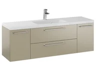 Szafki łazienkowe - Szafka Wisząca Z Umywalką RON 140 cm D - Cappuccino Mat - Uchwyty Chromowane - miniaturka - grafika 1