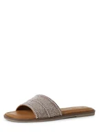 Klapki i japonki damskie - Tamaris - Damskie klapki skórzane, różowy|srebrny|różowe złoto - miniaturka - grafika 1