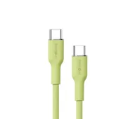 Kable USB - Reinston USB-C do USB-C SOFT 65W 1,5m Zielony - miniaturka - grafika 1