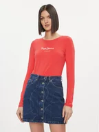 Bluzki damskie - Pepe Jeans Bluzka New Virginia PL505203 Czerwony Slim Fit - miniaturka - grafika 1