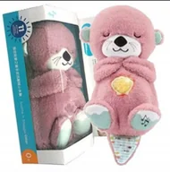 Zabawki interaktywne dla dzieci - MASKOTKA Wydra Oddychająca PRZYTULANKA SZUMIĄCA USPOKAJACZ MIŚ 32cm - miniaturka - grafika 1