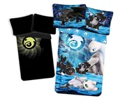 Pościel dla dzieci - Dziecięca pościel bawełniana świecąca Jak wytresować smoka, 140 x 200 cm, 70 x 90 cm - miniaturka - grafika 1