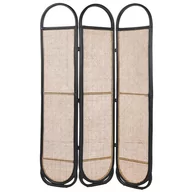 Parawany - 3-panelowy składany parawan pokojowy rattanowy 118 x 180 cm naturaly z czarnym CORTONA - miniaturka - grafika 1