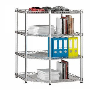 B2B Partner Regał rogowy, druciany, 900x680x680mm, 3 półki 410056 - Szafy i regały magazynowe - miniaturka - grafika 2