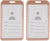 Identyfikatory - 2X UCHWYT NA IDENTYFIKATOR DOWÓD KARTĘ PRACY ALUMINIOWY RÓŻOWY ZESTAW - miniaturka - grafika 1