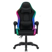 Fotele gamingowe - Fotel gamingowy HELL'S CHAIR HC- 1000 LED Kids Czarny - miniaturka - grafika 1