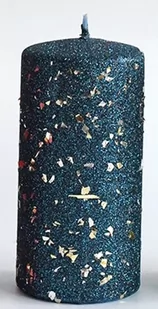Świeca GLAMOUR NEW Walec mały 7xh10cm parafinowa granatowa - Świece - miniaturka - grafika 1