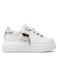 Sneakersy damskie - Sneakersy KARL LAGERFELD KL42376T Biały - miniaturka - grafika 1