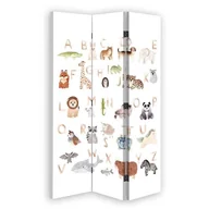 Parawany - Parawan dwustronny FEEBY, Alfabet Zwierzęta Kolorowy 110x170 - miniaturka - grafika 1