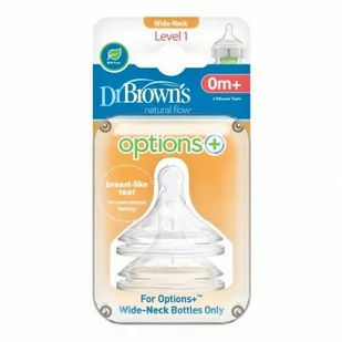 Dr Brown''s smoczek Options+ szeroki 0m+ 2szt - Smoczki do butelek - miniaturka - grafika 1