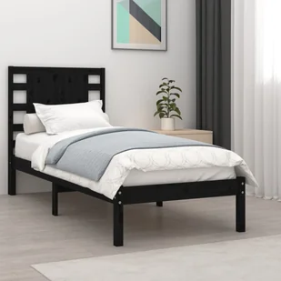 Łóżko z litego drewna sosna czarna 100x200 cm - Łóżka - miniaturka - grafika 1