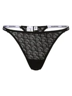 Majtki damskie - GUESS Stringi Kobiety Koronka czarny jednolity, XL - miniaturka - grafika 1