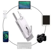 Części i akcesoria do laptopów - Czyścik wielofunkcyjny Zestaw do czyszczenia ekranu klawiatury słuchawek Alogy Cleaner Set 8w1 do telefonów tabletów laptopów komputerów Biały - miniaturka - grafika 1