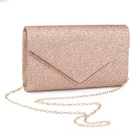 Torebki damskie - TOREBKA WIECZOROWA damska KOPERTÓWKA WIZYTOWA elegancka BROKAT - miniaturka - grafika 1