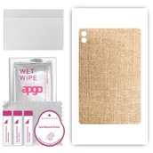 Akcesoria do tabletów i e-booków - folia naklejka skórka strukturalna na TYŁ do Samsung Galaxy Tab S9 FE+ Plus - Tkanina Denim Beżowy - apgo SKINS - miniaturka - grafika 1