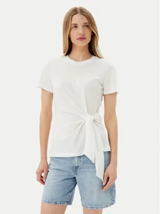 Tommy Hilfiger T-Shirt WW0WW44559 Écru Regular Fit - Koszulki i topy damskie - miniaturka - grafika 1