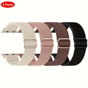 Inne - TEMU 4 Paczki Rozciągliwej Pętli Kompatybilne Z Opaską IWatch 38mm 40mm 41mm 42mm 44mm 45mm 49mm Kobiety Mężczyźni, Miękki Nylonowy Elastyczny - miniaturka - grafika 1