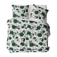 Pościel - Karo Pościel flanelowa 160x200 1612N biała zielona geometria Flanela Komfort - miniaturka - grafika 1