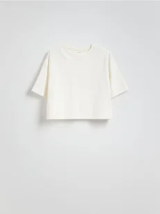 Reserved - T-shirt boxy - złamana biel - Moda i Uroda OUTLET - miniaturka - grafika 1