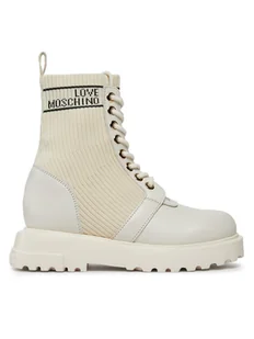 LOVE MOSCHINO Botki JA24324G0HIY612A Biały - Botki damskie - miniaturka - grafika 1