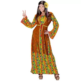 Widmann - Kostium Hippie Woman, sukienka z kamizelką, łańcuszek z wisiorkiem w kształcie znaku Peace, Flower Power, kwiatowa dziewczynka, impreza tematyczna, karnawał - Sukienki - miniaturka - grafika 1
