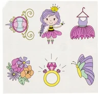 Zabawki kreatywne - Zestaw tatuaży 6 sztuk (arkusz) - Księżniczka BAL DZIELNY PACJENT FESTYN URODZINY - miniaturka - grafika 1
