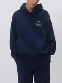 Bluzy damskie - Reserved - Bluza z haftowanym napisem - granatowy - miniaturka - grafika 1