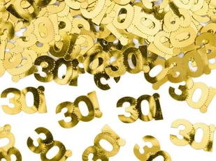 Konfetti metalizowane, złote, liczba 30, 15 g - Gadżety na imprezę - miniaturka - grafika 1