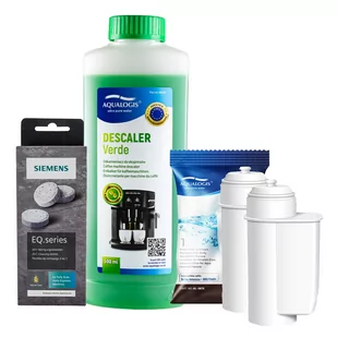 Zestaw Bosch - Filtr Al-Inte 2szt, Odkamieniacz Aqualogis Verde 500ml, Siemens TZ80001 Tabletki Czyszczące - Akcesoria i części do ekspresów do kawy - miniaturka - grafika 1