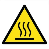 Akcesoria BHP - Tabliczka OSTRZEŻENIE PRZED GORĄCĄ POWIERZCHNIĄ 15x15cm PCV 1mm - miniaturka - grafika 1