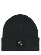 Czapki męskie - Calvin Klein Jeans Czapka męska z dodatkiem kaszmiru Mężczyźni zielony jednolity, ONE SIZE - miniaturka - grafika 1