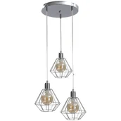 Lampy sufitowe - KET Regulowana LAMPA sufitowa  metalowa OPRAWA druciana srebrny KET698 - miniaturka - grafika 1