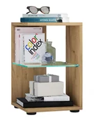 Ławy i stoliki kawowe - Elani stół narożny 2 półki dąbReplika . - miniaturka - grafika 1