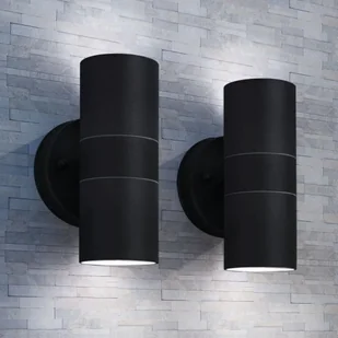 vidaXL Lampy ścienne zewnętrzne 2 szt., stal nierdzewna, góra i dół - Lampy ścienne - miniaturka - grafika 6