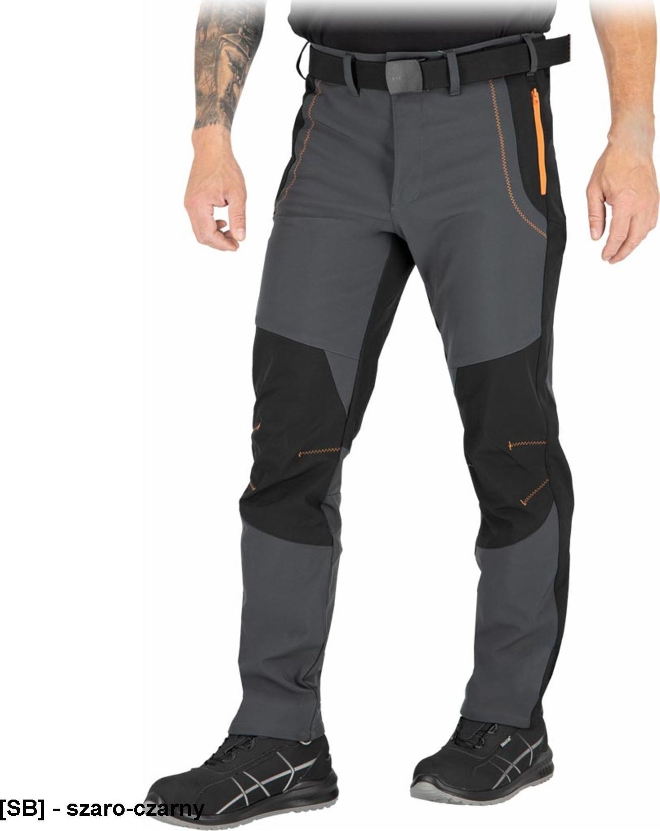 R.E.I.S. SLENDER-M - Spodnie ochronne do pasa męskie 2 kieszenie softshell 4-kierunkowy stretch 94% poliester 6% elastan membrana TPU polar 100% poliester 48