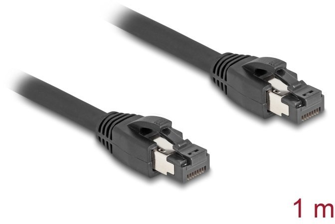 Delock RJ45 Kabel sieciowy Cat.8.1 S/FTP 1 m bis 40 Gbps czarny