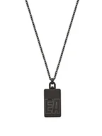 Naszyjniki męskie - Emporio Armani EGS2677001 Naszyjnik męski stal szlachetna srebrny zielony 52 cm - miniaturka - grafika 1