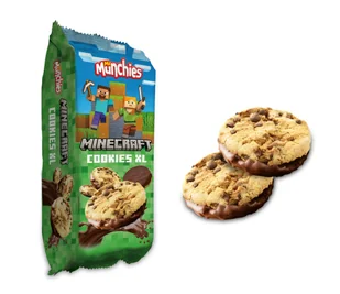 MR. MUNCHIES MINECRAFT COOKIES XL - MEGA CIASTKA Z KAWAŁKAMI CZEKOLADY W POLEWIE CZEKOLADOWEJ 140G - Ciastka - miniaturka - grafika 1