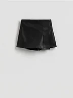 Spódnice - Reserved - Spódnico-szorty z imitacji skóry - czarny - miniaturka - grafika 1