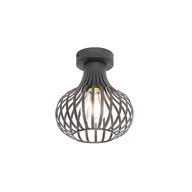 Oprawy, klosze i abażury - QAZQA Nowoczesna lampa sufitowa czarna 18 cm - Saffira - miniaturka - grafika 1