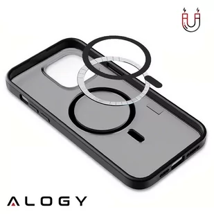 Etui matowe Alogy MagCase do MagSafe obudowa z pierścieniem magnetycznym do Apple iPhone 14 Czarne - Etui i futerały do telefonów - miniaturka - grafika 4
