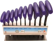 Klucze i nasadki - Kraftmann Wewnętrzny 6 komplet sześciokątny klucz z uchwytem, 3/32  3/8 cala, 10-częściowy, 7099 7099 - miniaturka - grafika 1